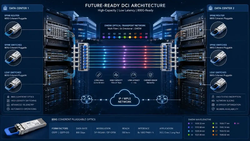 800G coherent pluggable optics connecting data centers through DCI networks 800G coherent pluggable optics connecting data centers through DCI networks